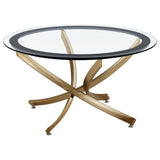 Brooke Rose Brass 3-Piece Round Coffee and End Table Set by Coaster at Eve Furniture