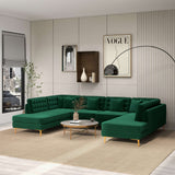 Brooke Velvet U Shape Corner Sofa Green