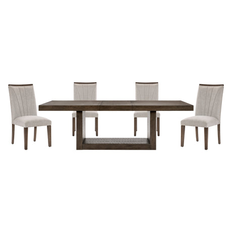 Brookings Gray/Brown Dining Set by Homelegance at Eve Furniture