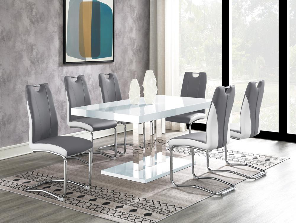 Brooklyn White/Chrome 5-Piece Dining Set