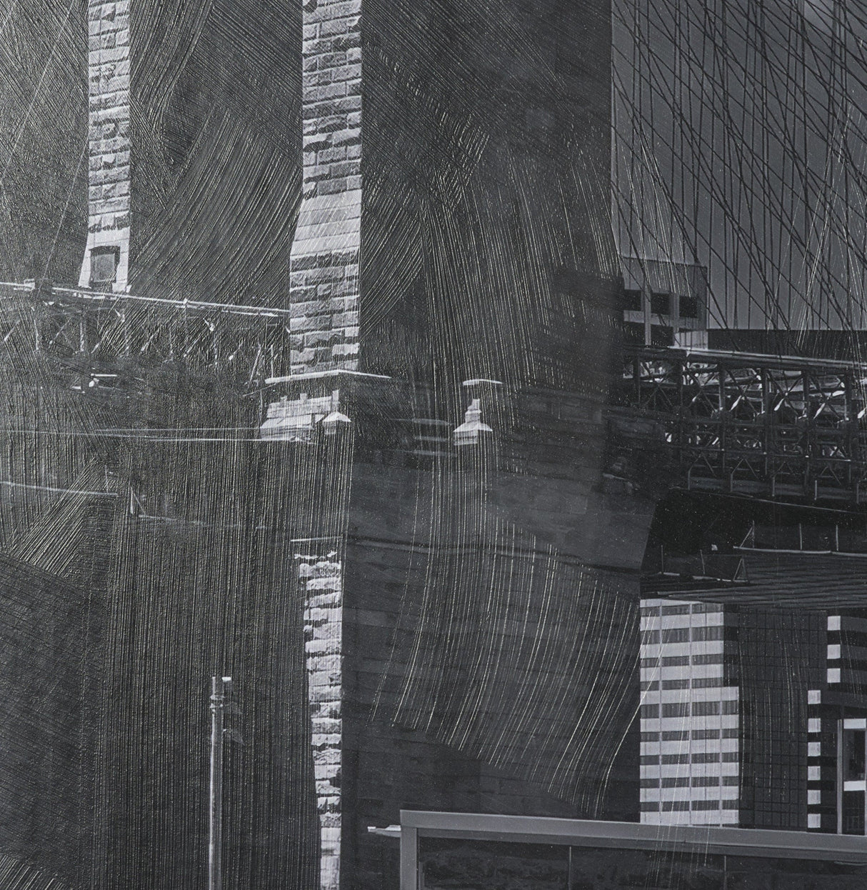 Brooklyn Bridge (Set of 3) by Richard Silver Textured Framed Art Print Matted under Glass by Mercana at Eve Furniture