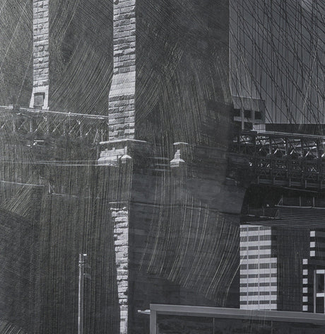 Brooklyn Bridge (Set of 3) by Richard Silver Textured Framed Art Print Matted under Glass by Mercana at Eve Furniture