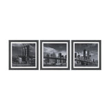 Brooklyn Bridge (Set of 3) by Richard Silver Textured Framed Art Print Matted under Glass by Mercana at Eve Furniture