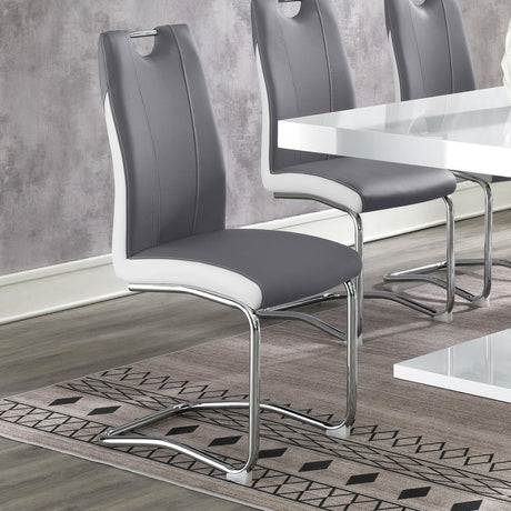 Brooklyn Gray/White Upholstered Side Chairs with S-frame, Set of 4 by Coaster at Eve Furniture