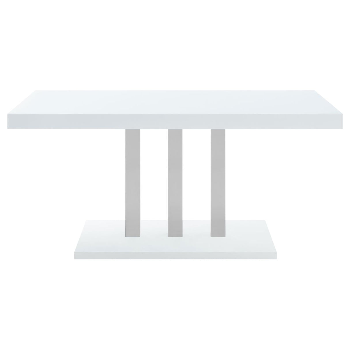 Brooklyn White High Gloss/Chrome Rectangular Dining Table