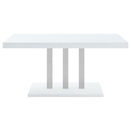 Brooklyn White High Gloss/Chrome Rectangular Dining Table