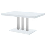 Brooklyn White High Gloss/Chrome Rectangular Dining Table