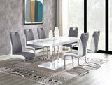 Brooklyn White High Gloss/Chrome Rectangular Dining Table