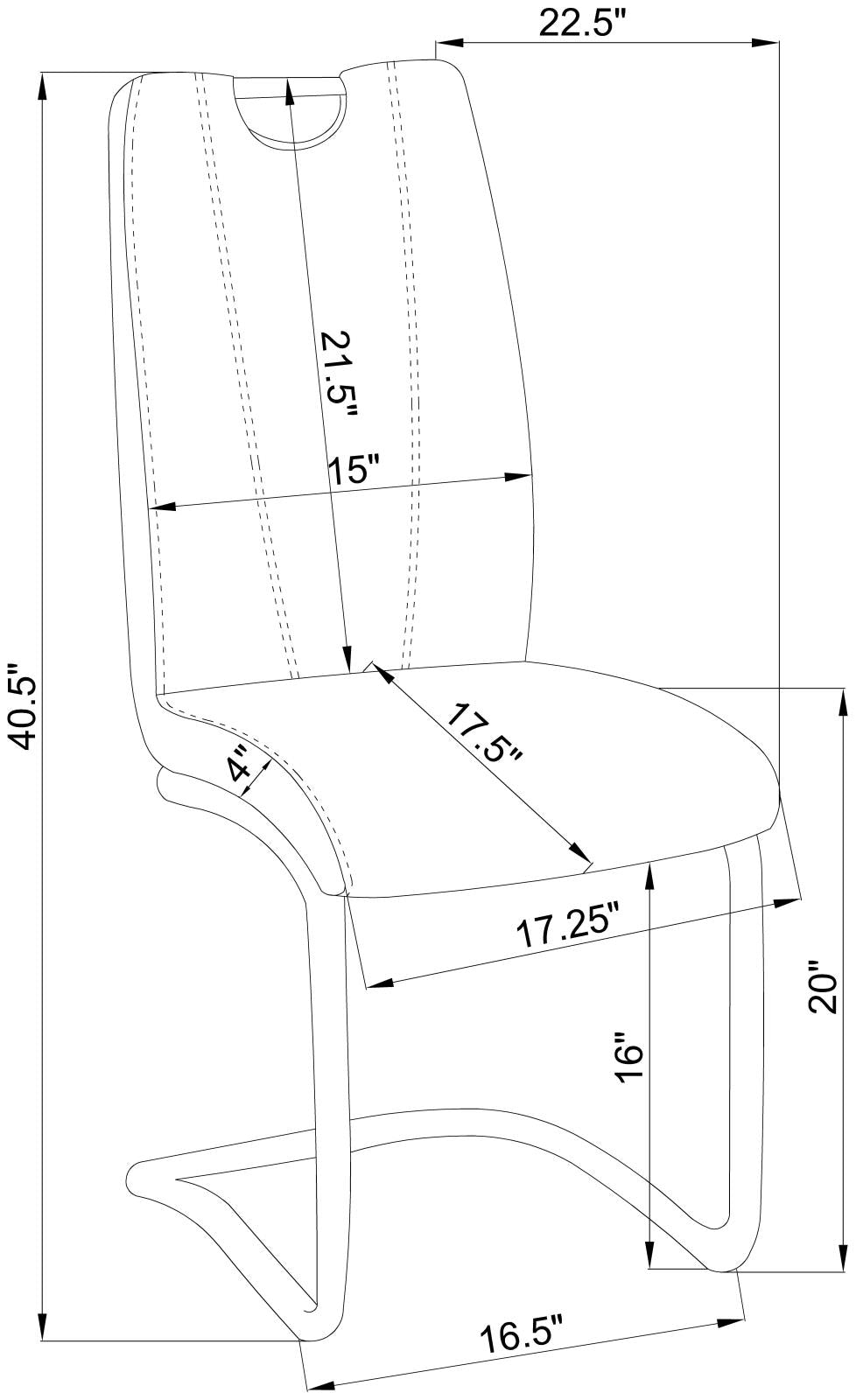 Brooklyn Gray/White Upholstered Side Chairs with S-frame, Set of 4