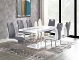 Brooklyn White High Gloss/Chrome Rectangular Dining Table by Coaster at Eve Furniture