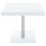 Brooklyn White High Gloss/Chrome Rectangular Dining Table by Coaster at Eve Furniture