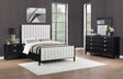 Brookmead Black 4-Piece Upholstered Eastern King Bedroom Set by Coaster at Eve Furniture