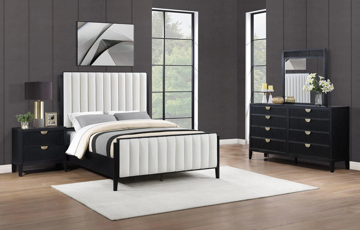 Brookmead Black 4-Piece Upholstered Queen Bedroom Set by Coaster at Eve Furniture