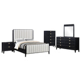 Brookmead Black 5-Piece Upholstered Eastern King Bedroom Set by Coaster at Eve Furniture