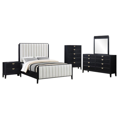 Brookmead Black 5-Piece Upholstered Eastern King Bedroom Set by Coaster at Eve Furniture