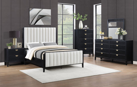 Brookmead Black 5-Piece Upholstered Eastern King Bedroom Set by Coaster at Eve Furniture