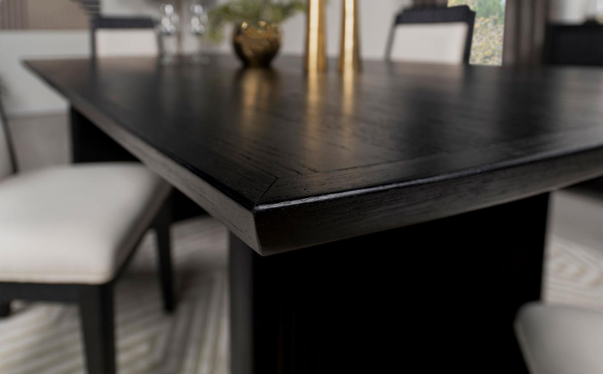 Brookmead Black Rectangular Dining Table with 18" Removable Extension Leaf by Coaster at Eve Furniture