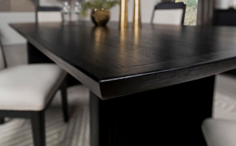Brookmead Black Rectangular Dining Table with 18" Removable Extension Leaf by Coaster at Eve Furniture