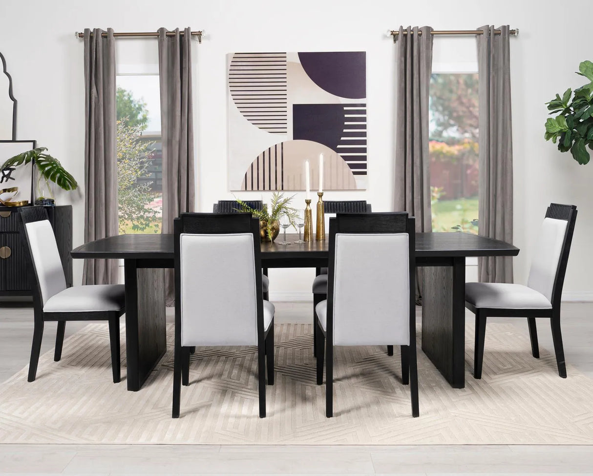 Brookmead Black Rectangular Dining Table with 18" Removable Extension Leaf by Coaster at Eve Furniture