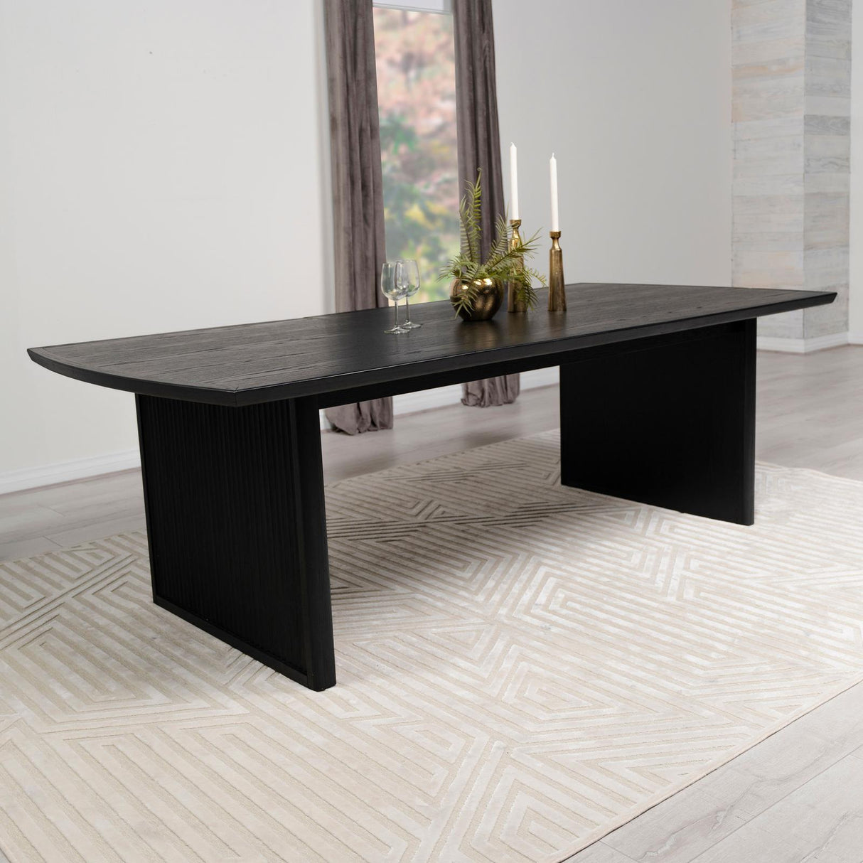 Brookmead Black Rectangular Dining Table with 18" Removable Extension Leaf by Coaster at Eve Furniture