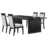 Brookmead Black/Ivory 5-piece Extension Leaf Dining Table Set by Coaster at Eve Furniture