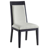 Brookmead Black/Ivory 5-piece Extension Leaf Dining Table Set by Coaster at Eve Furniture