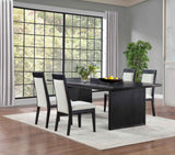 Brookmead Black/Ivory 5-piece Extension Leaf Dining Table Set by Coaster at Eve Furniture