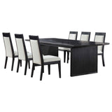 Brookmead Black/Ivory 7-piece Extension Leaf Dining Table Set by Coaster at Eve Furniture