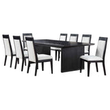 Brookmead Black/Ivory 9-piece Extension Leaf Dining Table Set by Coaster at Eve Furniture