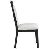 Brookmead Upholstered Dining Side Chair Ivory and Black (Set of 2) by Coaster at Eve Furniture