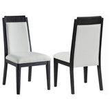 Brookmead Upholstered Dining Side Chair Ivory and Black (Set of 2) by Coaster at Eve Furniture