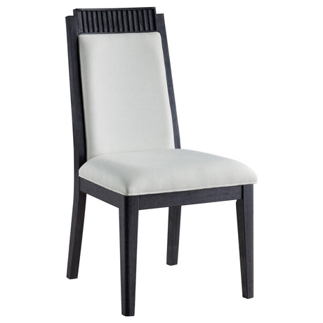 Brookmead Upholstered Dining Side Chair Ivory and Black (Set of 2) by Coaster at Eve Furniture