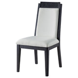 Brookmead Upholstered Dining Side Chair Ivory and Black (Set of 2) by Coaster at Eve Furniture