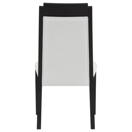 Brookmead Upholstered Dining Side Chair Ivory and Black (Set of 2) by Coaster at Eve Furniture
