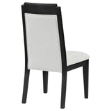 Brookmead Upholstered Dining Side Chair Ivory and Black (Set of 2) by Coaster at Eve Furniture