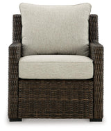 Brook Ranch Brown Outdoor Lounge Chair with cushion by Ashley at Eve Furniture