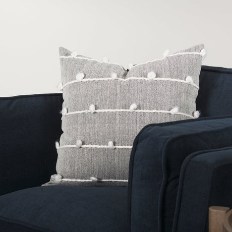 Brooks Navy Blue Fabric Chair W/ Medium Brown Wooden Legs by Mercana at Eve Furniture