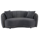 Brookside 2-piece Velvet Upholstered Sofa Set Dark Grey