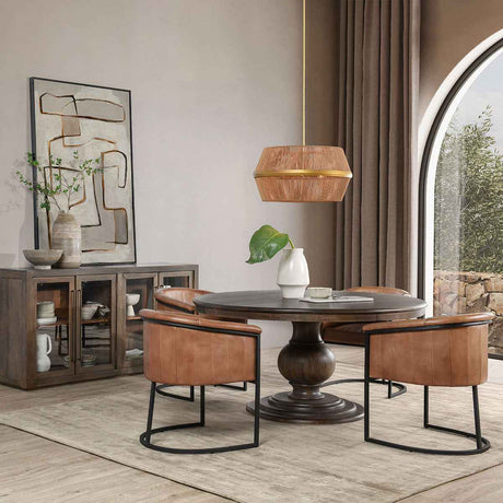 Brookside Cocoa Brown Round Dining Table by Classic Home at Eve Furniture