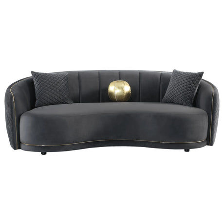 Brookside Dark Gray 2-piece Velvet Upholstered Sofa Set by Coaster at Eve Furniture