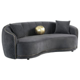 Brookside Dark Gray 2-piece Velvet Upholstered Sofa Set by Coaster at Eve Furniture