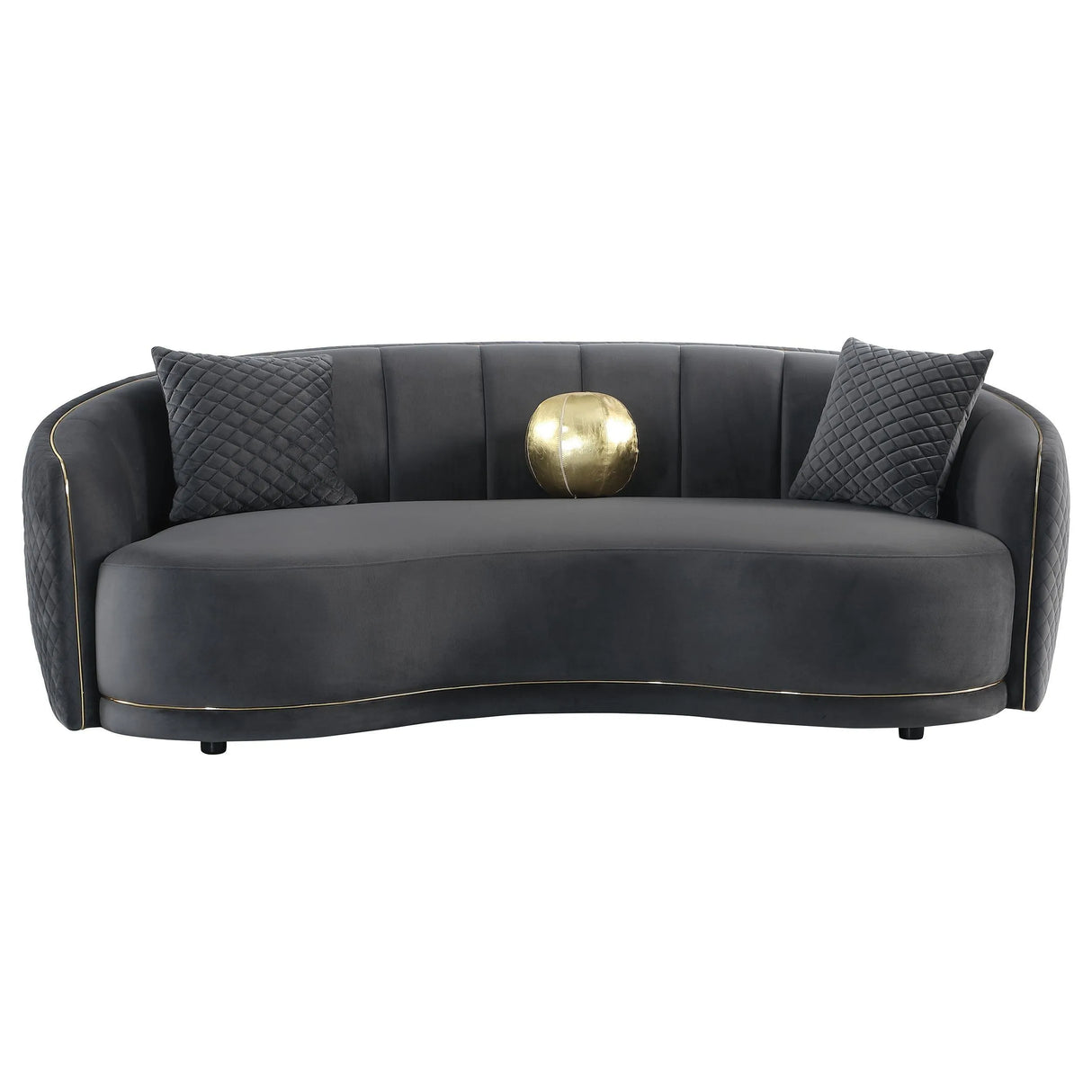 Brookside Dark Gray 2-piece Velvet Upholstered Sofa Set by Coaster at Eve Furniture