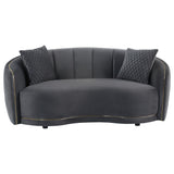 Brookside Dark Gray 2-piece Velvet Upholstered Sofa Set by Coaster at Eve Furniture