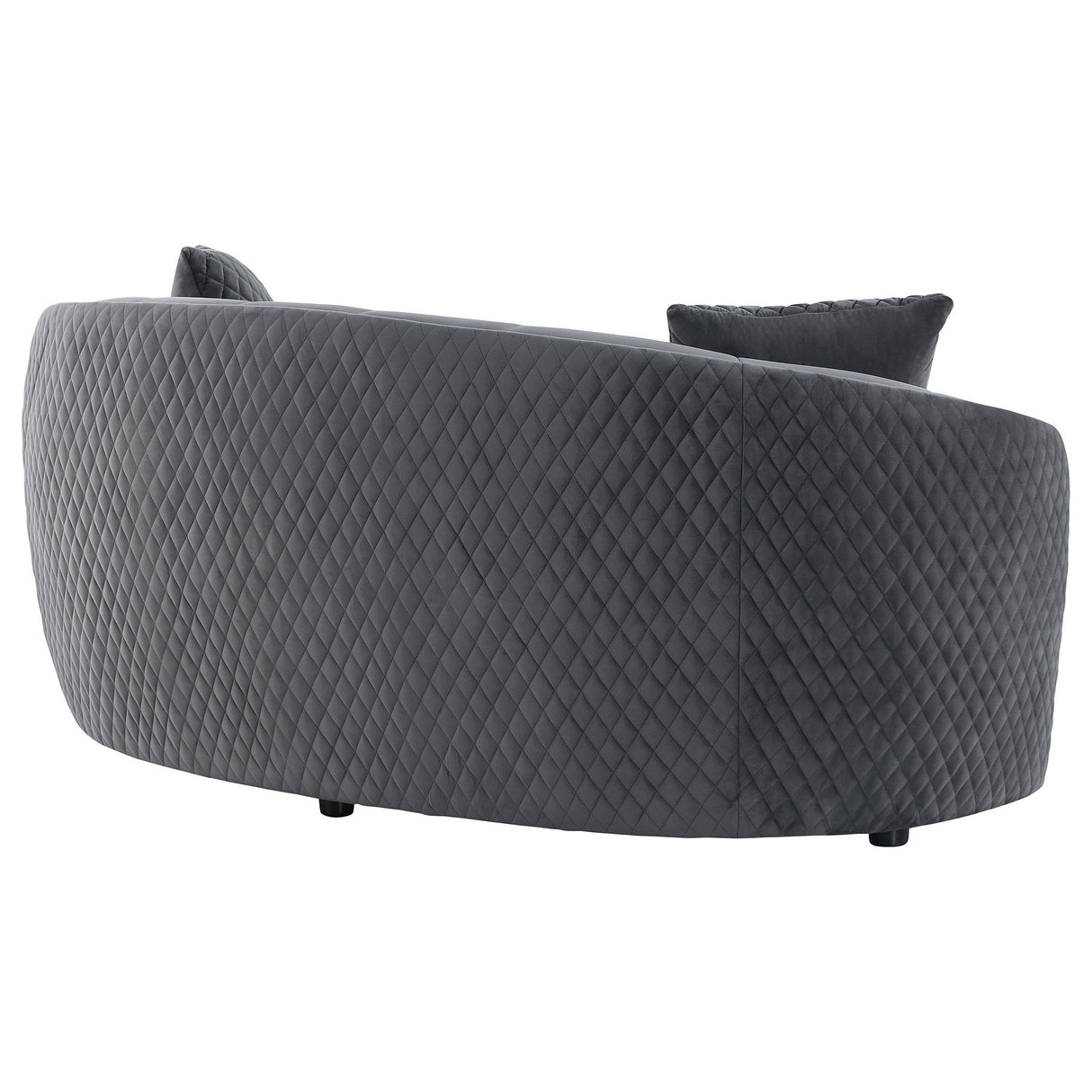 Brookside Dark Gray Velvet Upholstered Curved Loveseat by Coaster at Eve Furniture