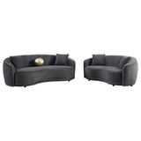 Brookside Dark Grey Velvet Upholstered Curved Sofa by Coaster at Eve Furniture