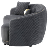 Brookside Dark Grey Velvet Upholstered Curved Sofa by Coaster at Eve Furniture