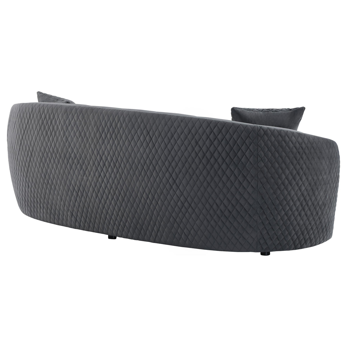 Brookside Dark Grey Velvet Upholstered Curved Sofa by Coaster at Eve Furniture