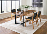 Fortmaine Brown/Black Dining Table and 4 Chairs