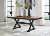 Wildenauer Brown/Black Dining Table and 2 Chairs and Bench