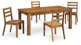 Dressonni Brown Dining Table and 4 Chairs